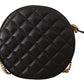 Versace Elegant Round Nappa Leather Shoulder Bag