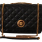 Versace Elegant Black Nappa Leather Shoulder Bag