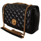 Versace Elegant Black Nappa Leather Shoulder Bag