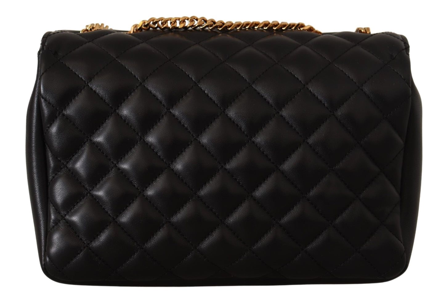 Versace Elegant Black Nappa Leather Shoulder Bag