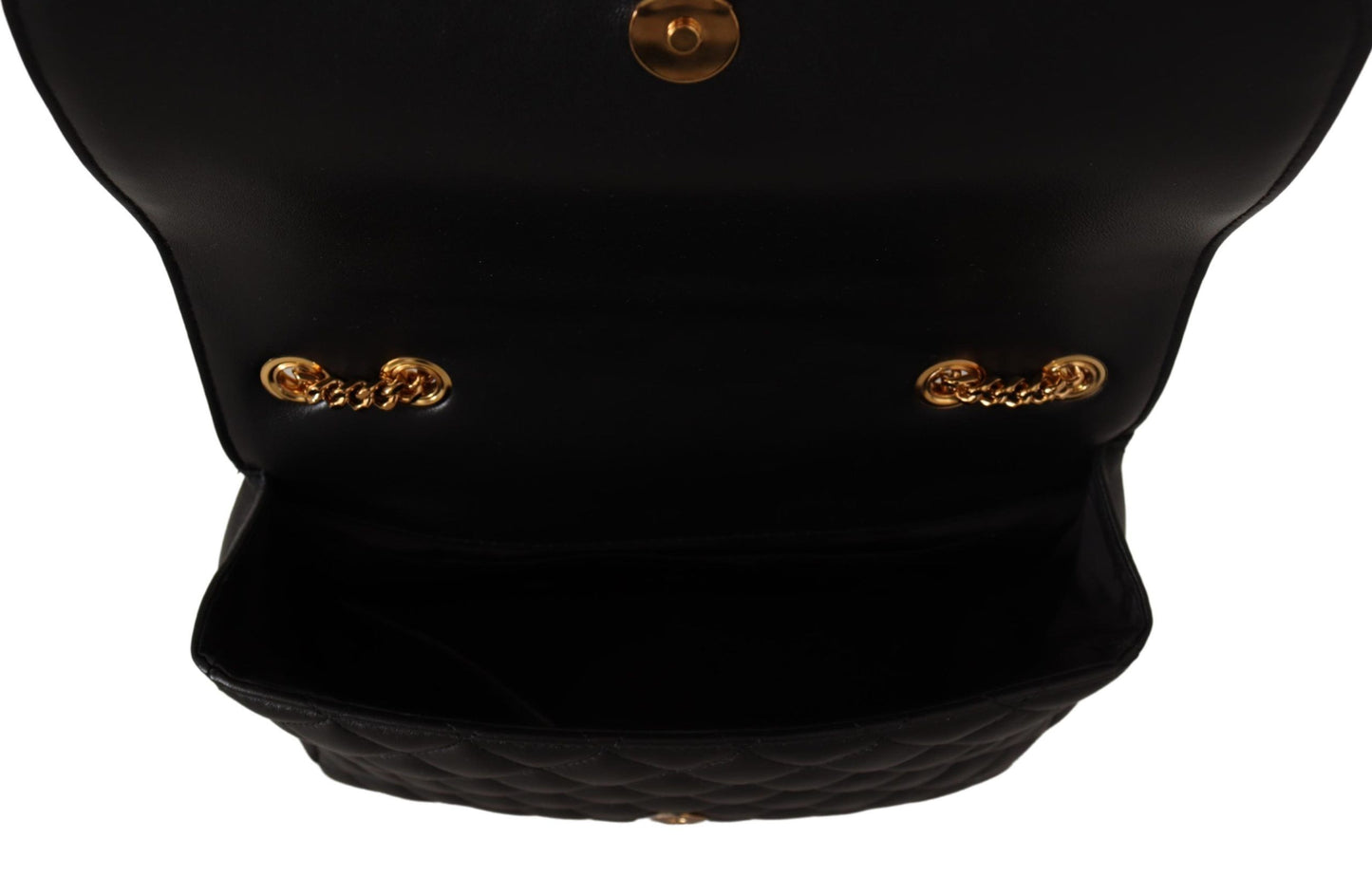 Versace Elegant Black Nappa Leather Shoulder Bag