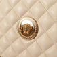 Versace Elegant White Nappa Leather Round Shoulder Bag