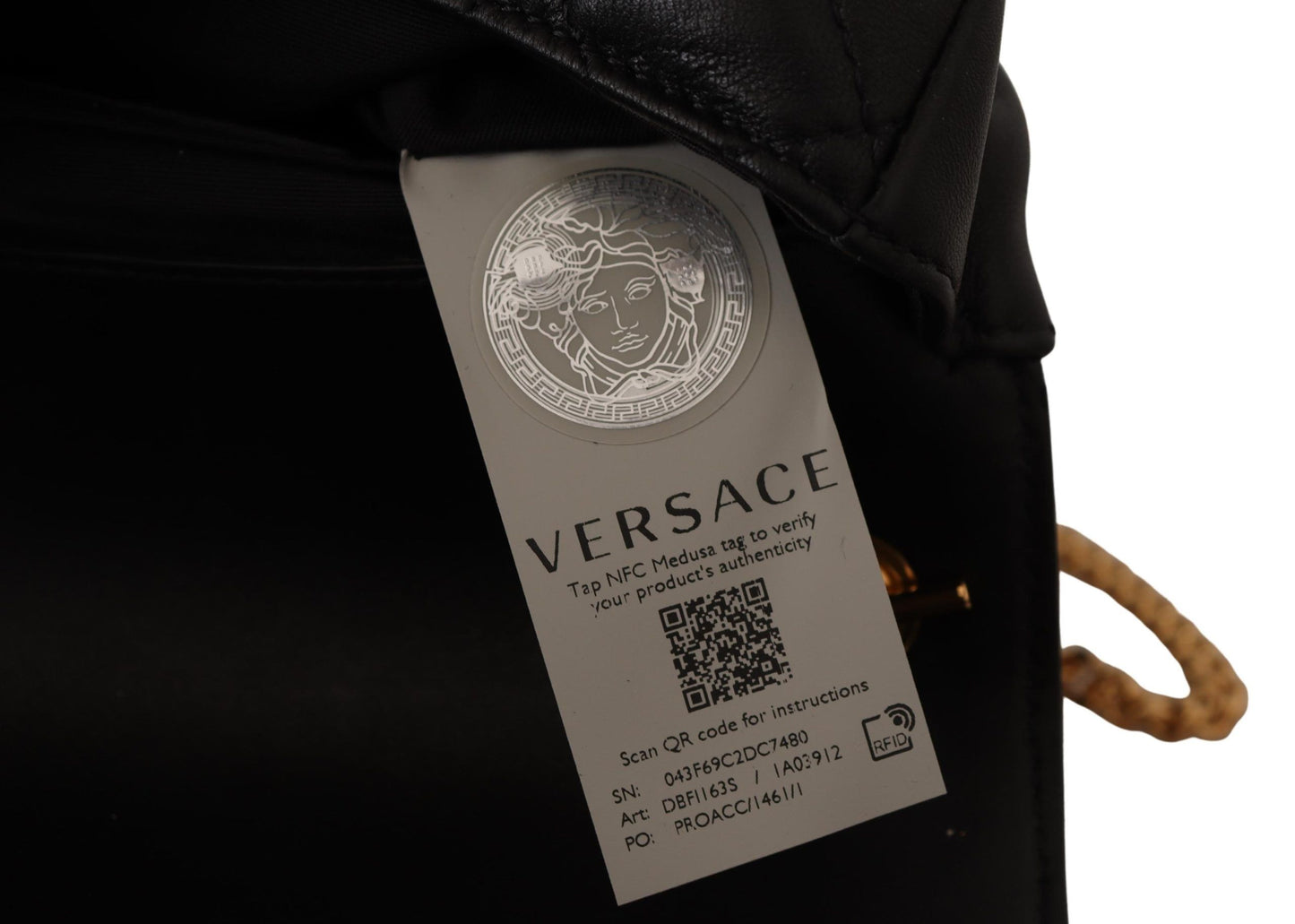 Versace Elegant Quilted Nappa Leather Shoulder Bag