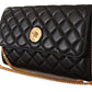 Versace Elegant Black Nappa Leather Evening Bag