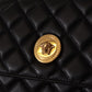 Versace Elegant Black Nappa Leather Evening Bag