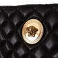 Versace Elegant Large Black Nappa Leather Tote