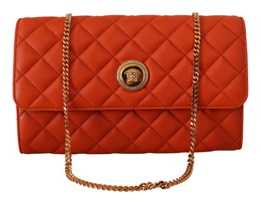 Versace Red Nappa Leather Evening Shoulder Bag