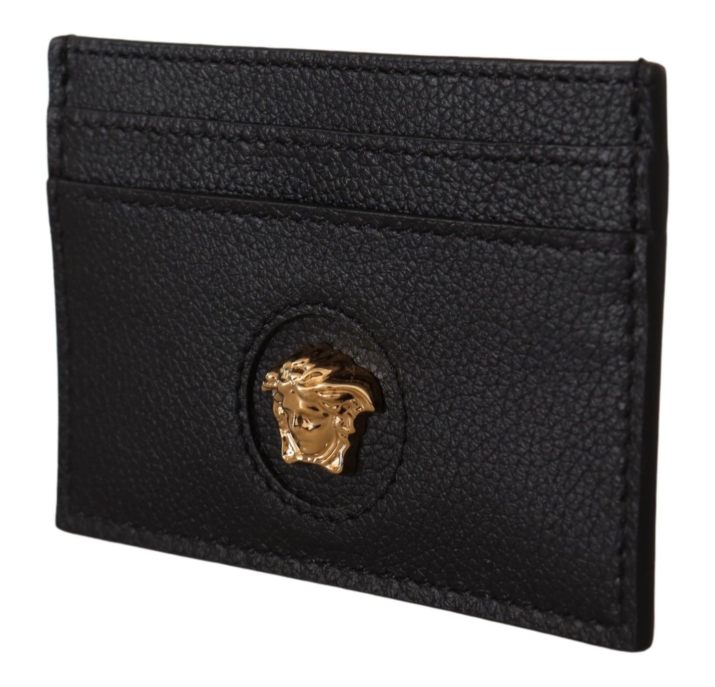 Versace Elegant Black Leather Card Holder