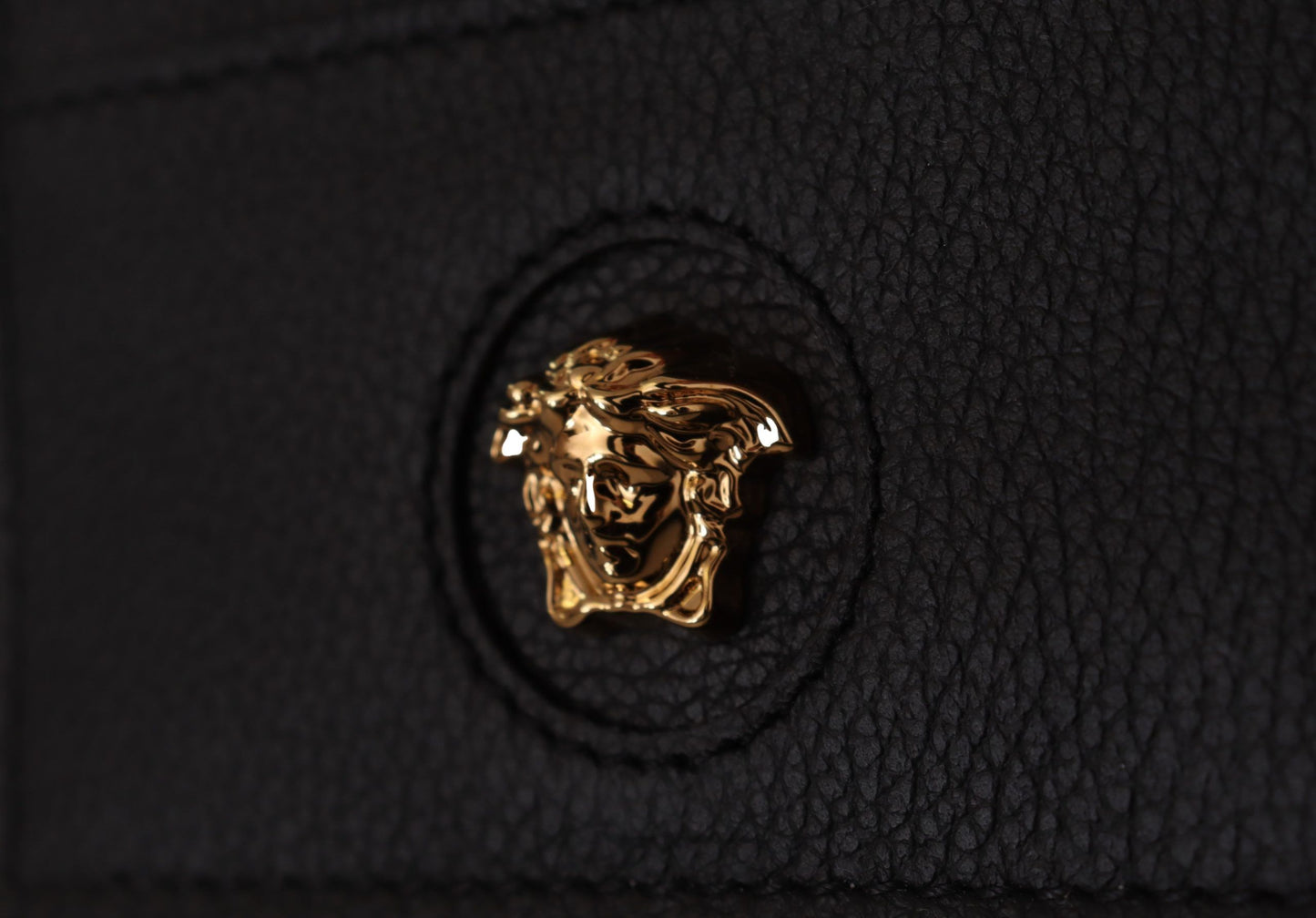 Versace Elegant Black Leather Card Holder