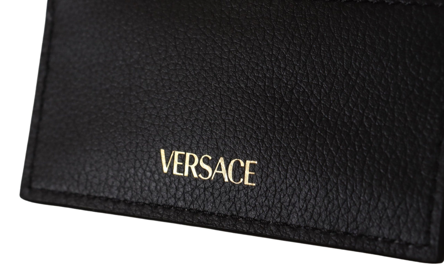 Versace Elegant Black Leather Card Holder