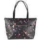 COACH Disco Star Print Crossgrain Leather Gallery Shoulder Tote Handbag