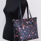 COACH Disco Star Print Crossgrain Leather Gallery Shoulder Tote Handbag