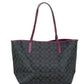 COACH Graphite Black Cherry Coated Canvas City Tote Shoulder Bag Purse