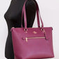 COACH Black Cherry Leather Gallery Shoulder Tote Handbag Purse Bag