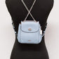 COACH Mini Cornflower Blue Pebble Leather Convertible Chain Backpack Bag