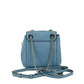 COACH Mini Cornflower Blue Pebble Leather Convertible Chain Backpack Bag