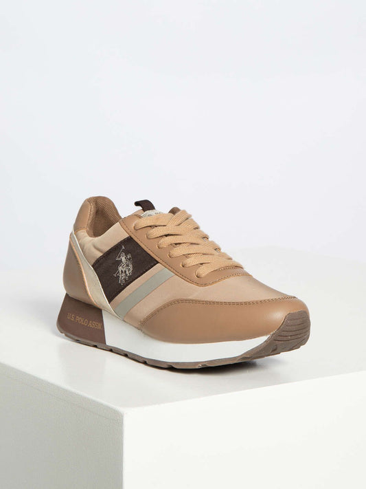 U.S. POLO ASSN. Beige Fabric Women Sneaker