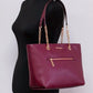 Michael Kors Jet Set Medium Mulberry Leather Front Zip Chain Tote Bag Handbag