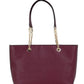 Michael Kors Jet Set Medium Mulberry Leather Front Zip Chain Tote Bag Handbag