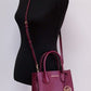 Michael Kors Mercer Medium Mulberry Leather Messenger Crossbody Handbag Purse