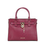 Michael Kors Hamilton Mulberry Grained Leather Satchel Crossbody Handbag Purse