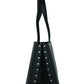 Michael Kors Manhattan Large Black Smooth Leather Studded Shoulder Tote Handbag