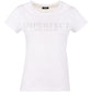 Imperfect Chic White Cotton Tee with Brass Logo