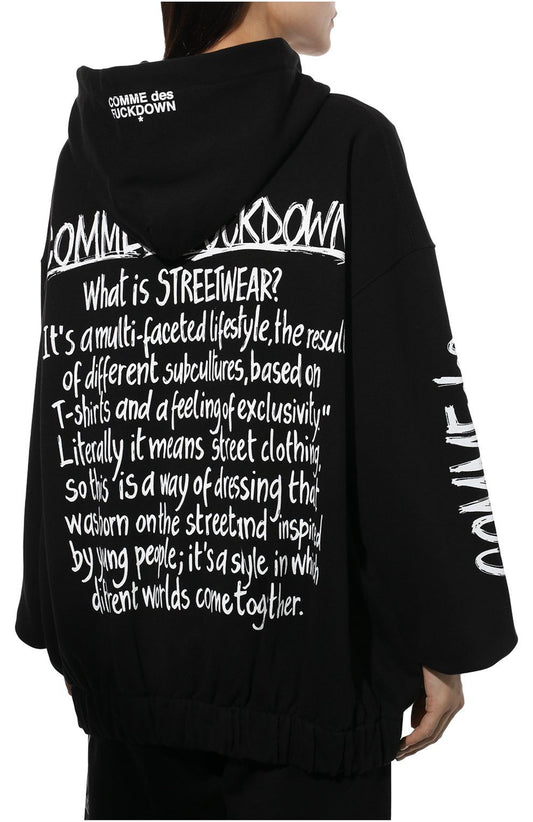 Comme Des Fuckdown Black Cotton Women Sweater