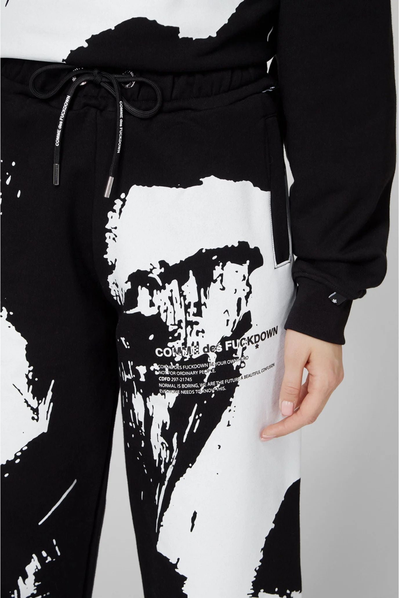 Comme Des Fuckdown Black Cotton Women Sweatpant