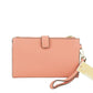 Michael Kors Jet Set Travel Signature Leather Large Double Zip Wristlet Wallet Sherbert