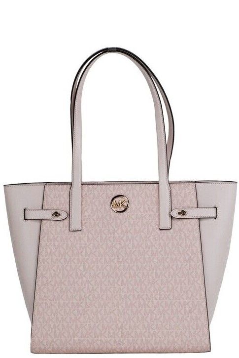 Michael Kors Carmen Large Powder Blush Leather North South Tote Handbag Purse