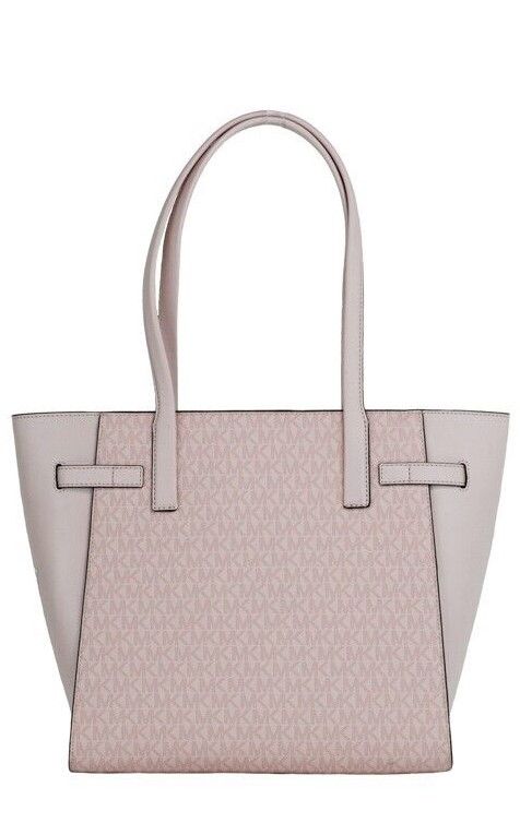 Michael Kors Carmen Large Powder Blush Leather North South Tote Handbag Purse