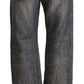 Acht Chic Gray Straight Cut Ramie-Cotton Jeans