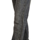 Acht Chic Gray Straight Cut Ramie-Cotton Jeans