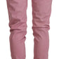 Acht Elegant Pink Slim Fit Denim Jeans