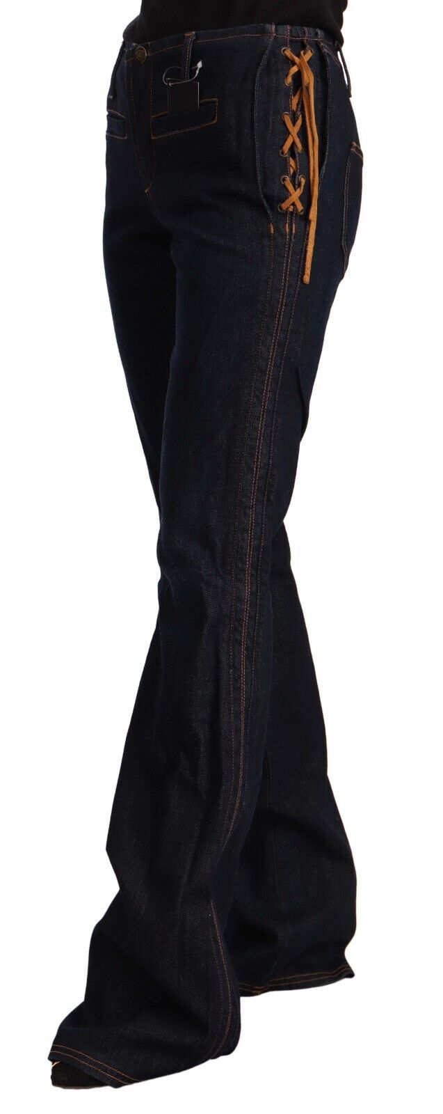 GF Ferre Elegant Slim Fit Black Mid Waist Jeans