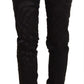 Just Cavalli Elegant Black Slim Fit Embellished Jeans