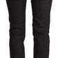 Costume National Sleek Mid-Waist Slim-Fit Black Jeans