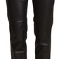 John Galliano Chic Black Glittered Cropped Pants