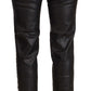 John Galliano Chic Black Glittered Cropped Pants