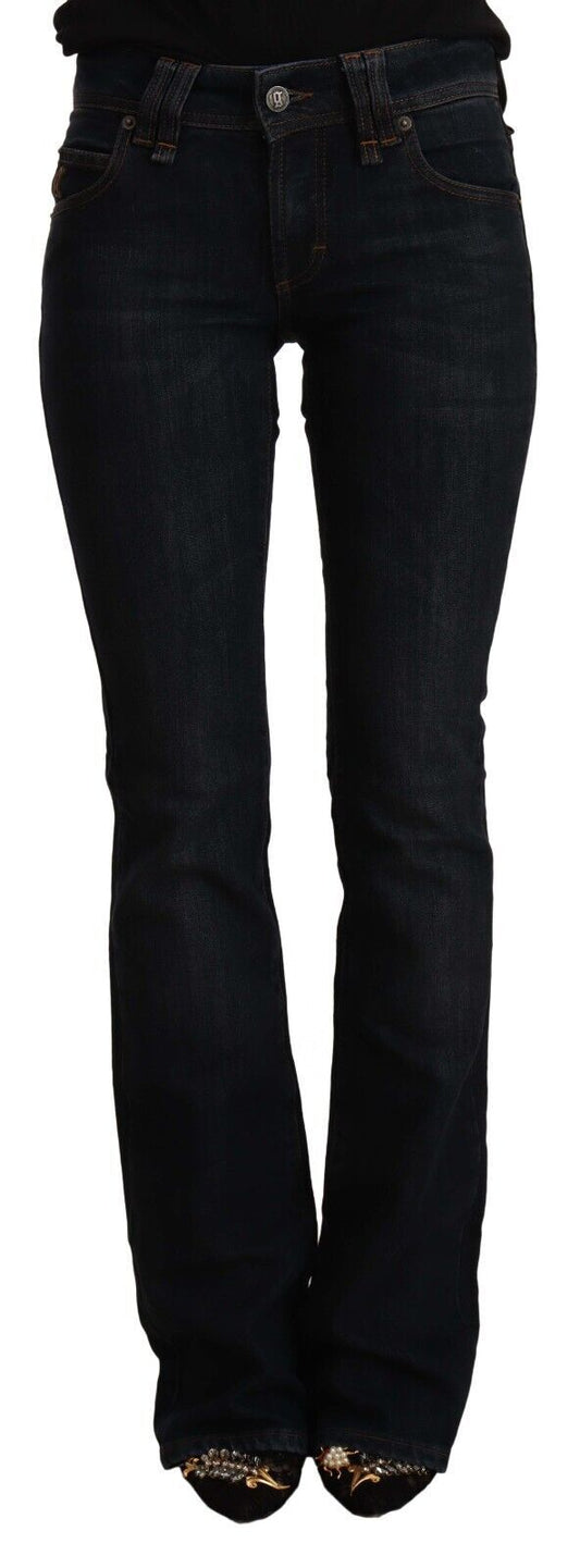 John Galliano Chic Dark Blue Boot Cut Designer Jeans