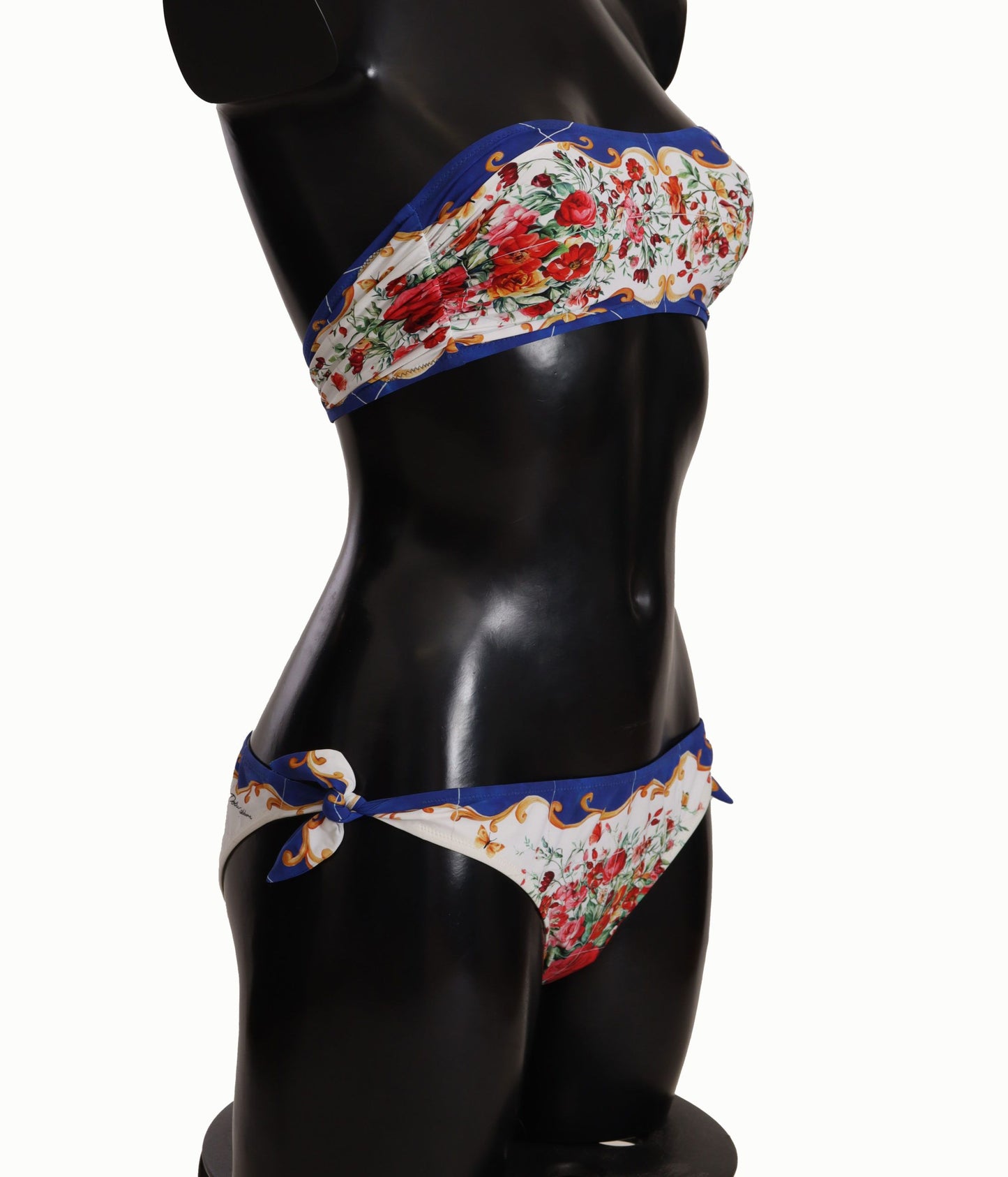 Dolce & Gabbana Elegant Floral Bandeau Bikini Set