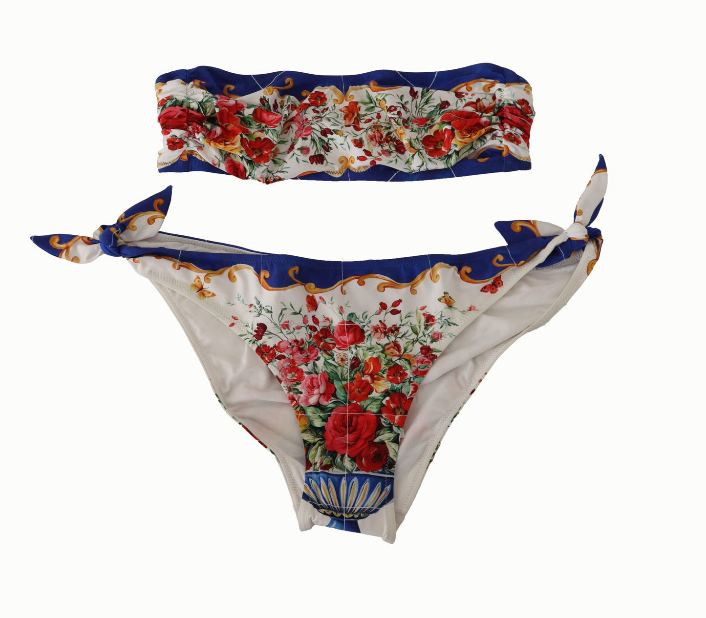 Dolce & Gabbana Elegant Floral Bandeau Bikini Set