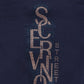 Scervino Street Elegant Blue Hooded Cotton Sweatshirt with Strass Logo