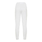 Scervino Street Elegant White Stretch Trousers with Strass Logo