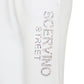 Scervino Street Elegant White Stretch Trousers with Strass Logo