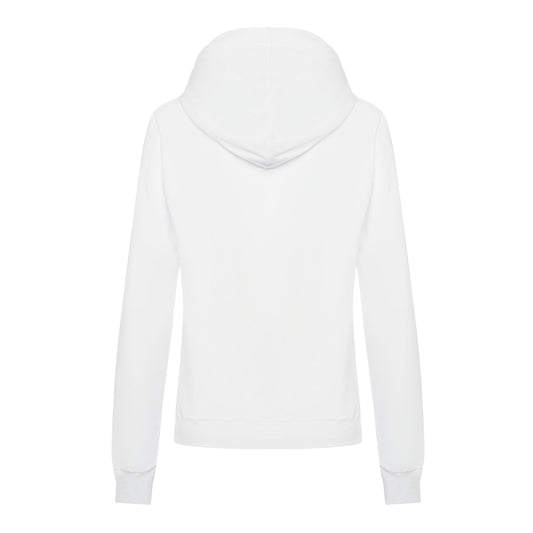 Scervino Street Elegant White Hooded Sweatshirt - Embossed Logo