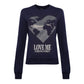 Scervino Street Blue Strass Logo Cotton Sweatshirt