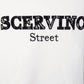 Scervino Street Elegant White Hooded Sweatshirt - Embossed Logo