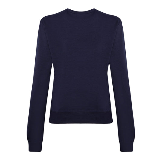 Scervino Street Blue Strass Logo Cotton Sweatshirt